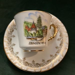 Ebingen/Wttbg Gerold porcelain Demitasse cup and saucer